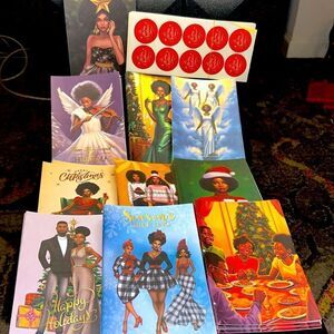 Christmas Cards African American family with Envelopes and stickers 450pc